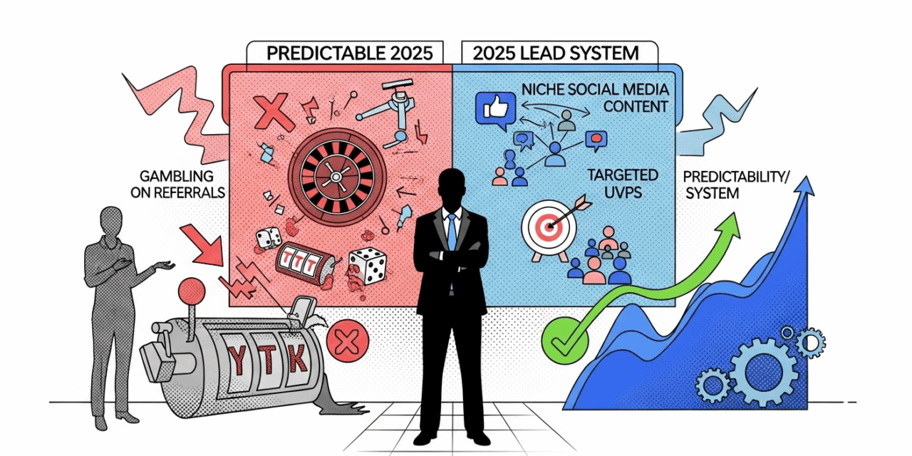 Stop Gambling on Referrals: Building a Predictable 2025 Lead System with Niche Social Media Content and Targeted UVPs