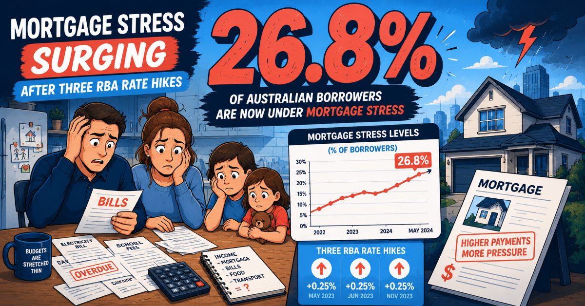 Mortgage Stress Surges to 26.8 Percent After Three RBA Rate Hikes What Brokers Must Do Now