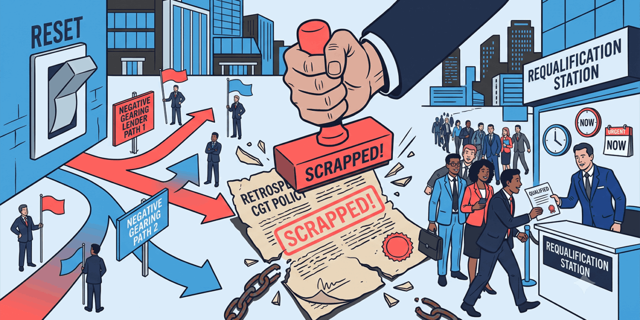 Investor Lending Reset: Lenders Diverge on Negative Gearing, Retrospective CGT Scrapped — Requalify Now