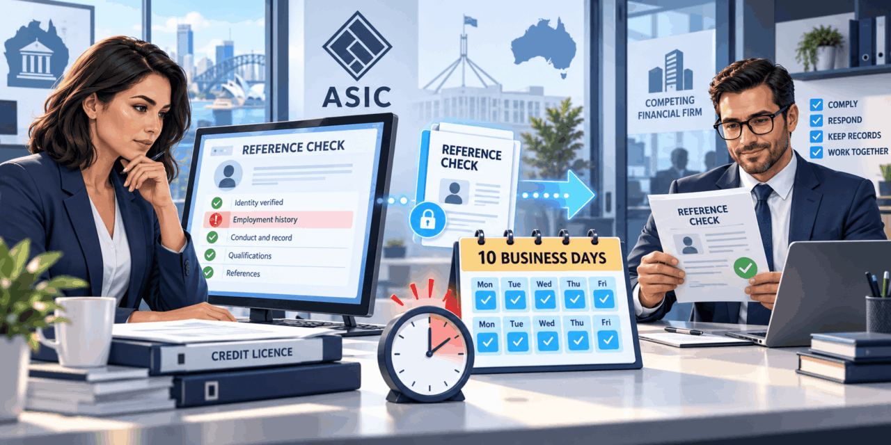 ASIC Flagged Missed Reference Checks on the Advice Side. The Same Instrument Binds Your Credit Licence — and Gives Your Competitor 10 Business Days