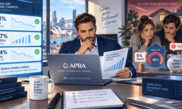 Arrears Fell to 1.01% and LVRs Above 80% Eased to 29.7%. The Same APRA Release Shows a Record-Thin Deposit Tail