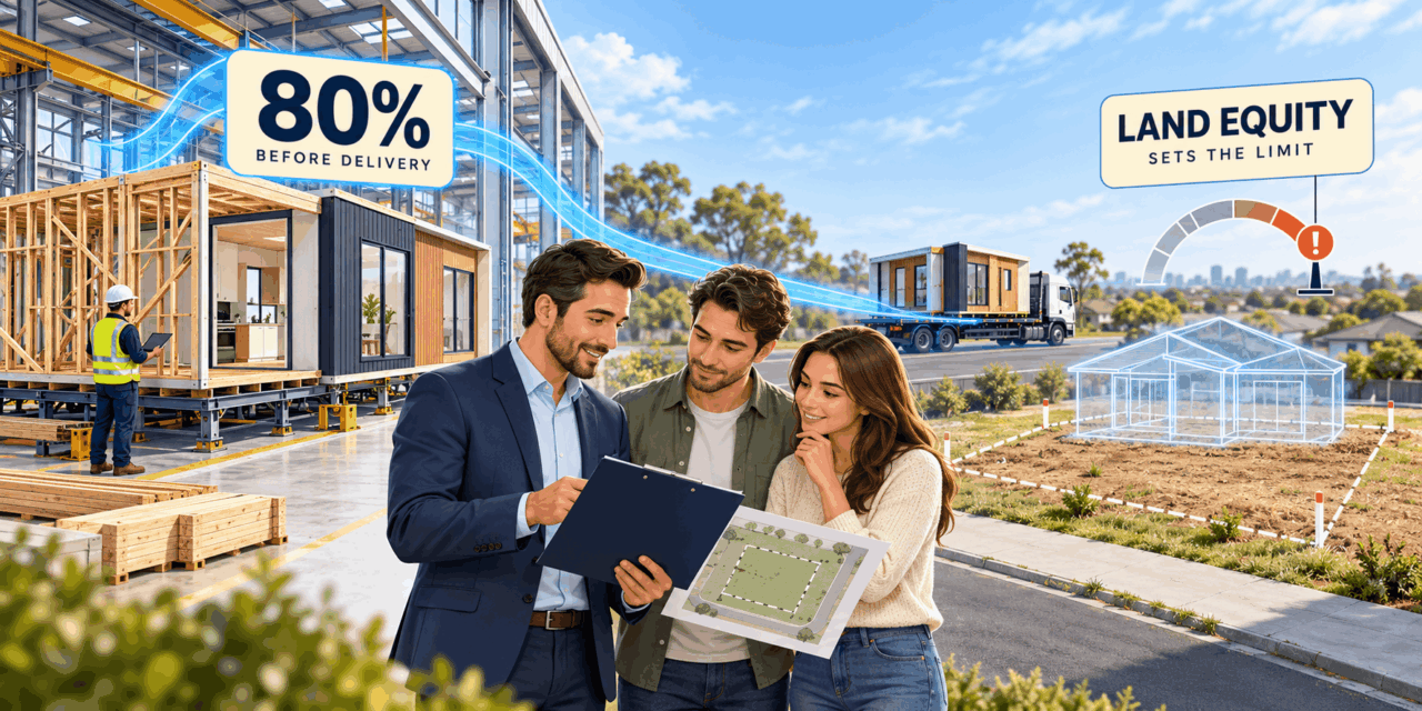 CommBank Will Release 80% of a Prefab Build Before It Reaches the Block. Land Equity Is What Actually Sets the Limit