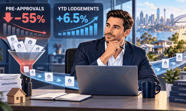 Investor Pre-Approvals Fell 55% While Year-to-Date Lodgements Held at +6.5%. The Gap Is Your Forward Book, Not a Contradiction