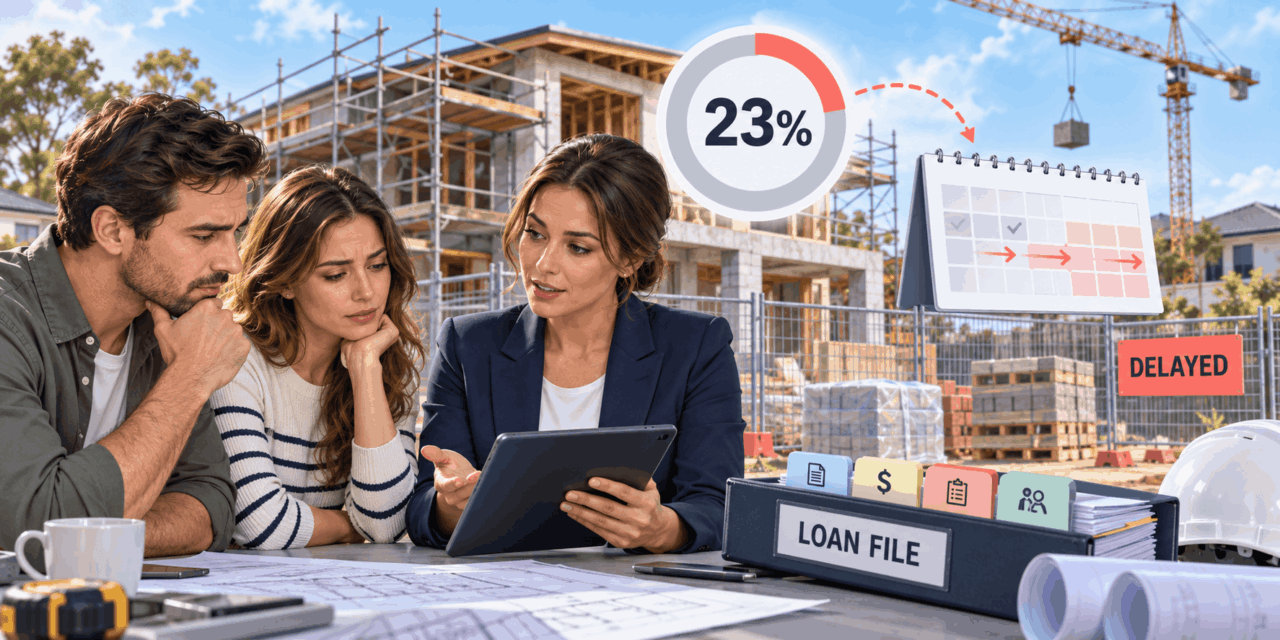 Just 23% Say Their New Build Finished on Time. On a Construction Loan, the Delay Lands on Your File Too