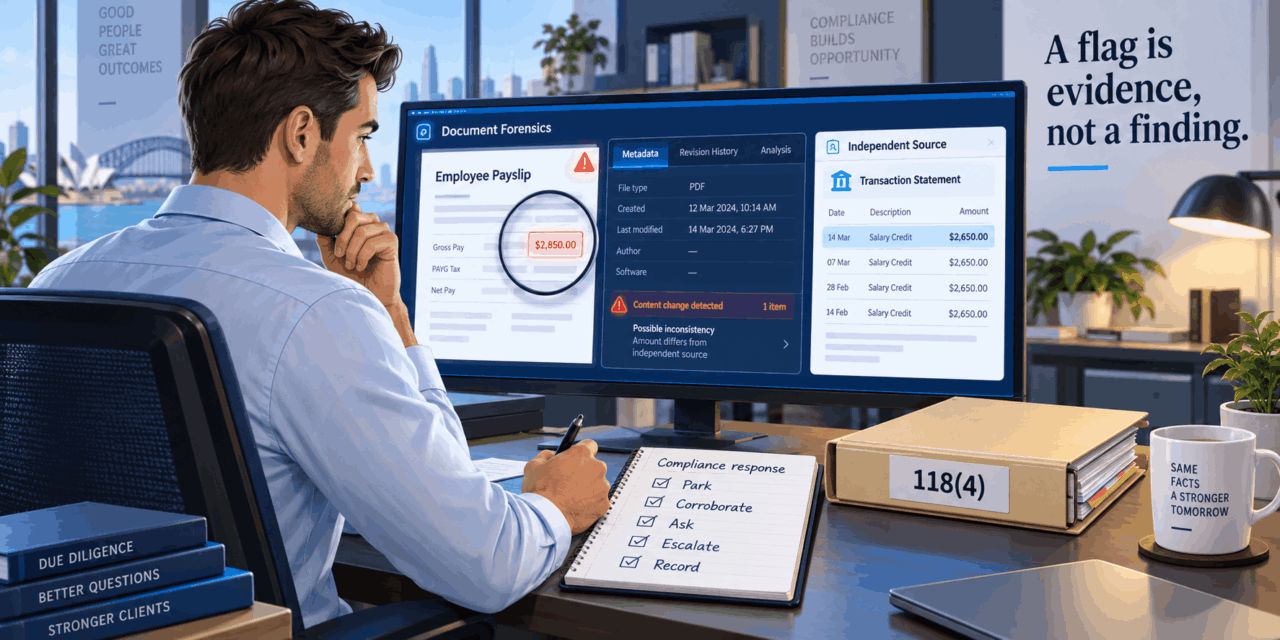 Outsource Financial Put Document Forensics on the Broker’s Desk. What Happens After a Flag Is Governed by Section 118(4)
