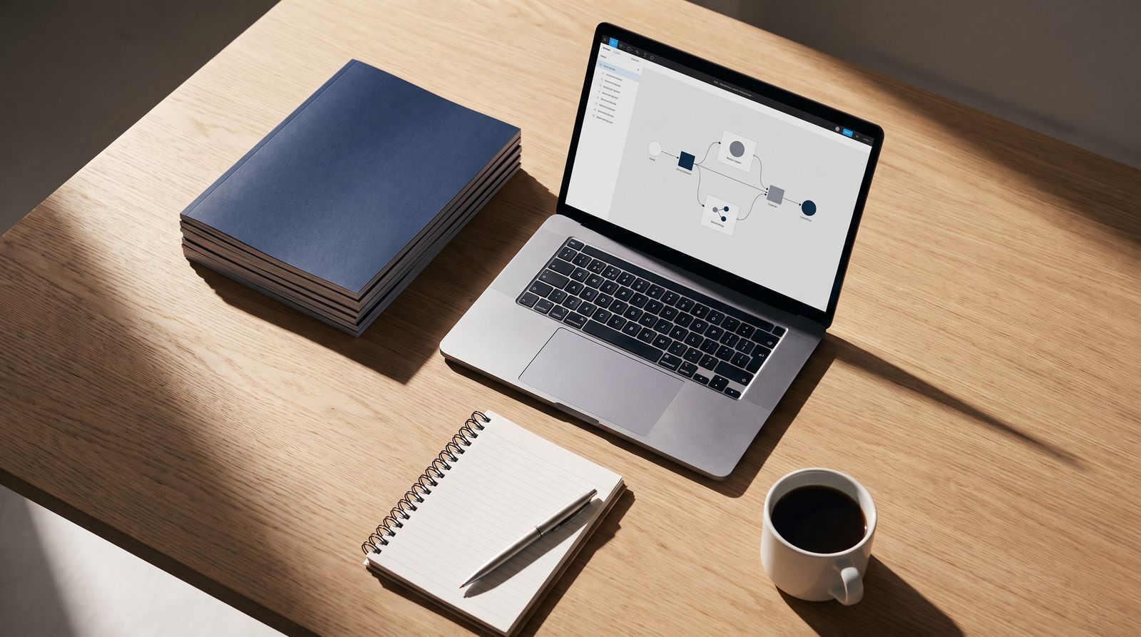 The WhatsApp Agent Engine pack: printed guides beside a laptop showing the Make scenario