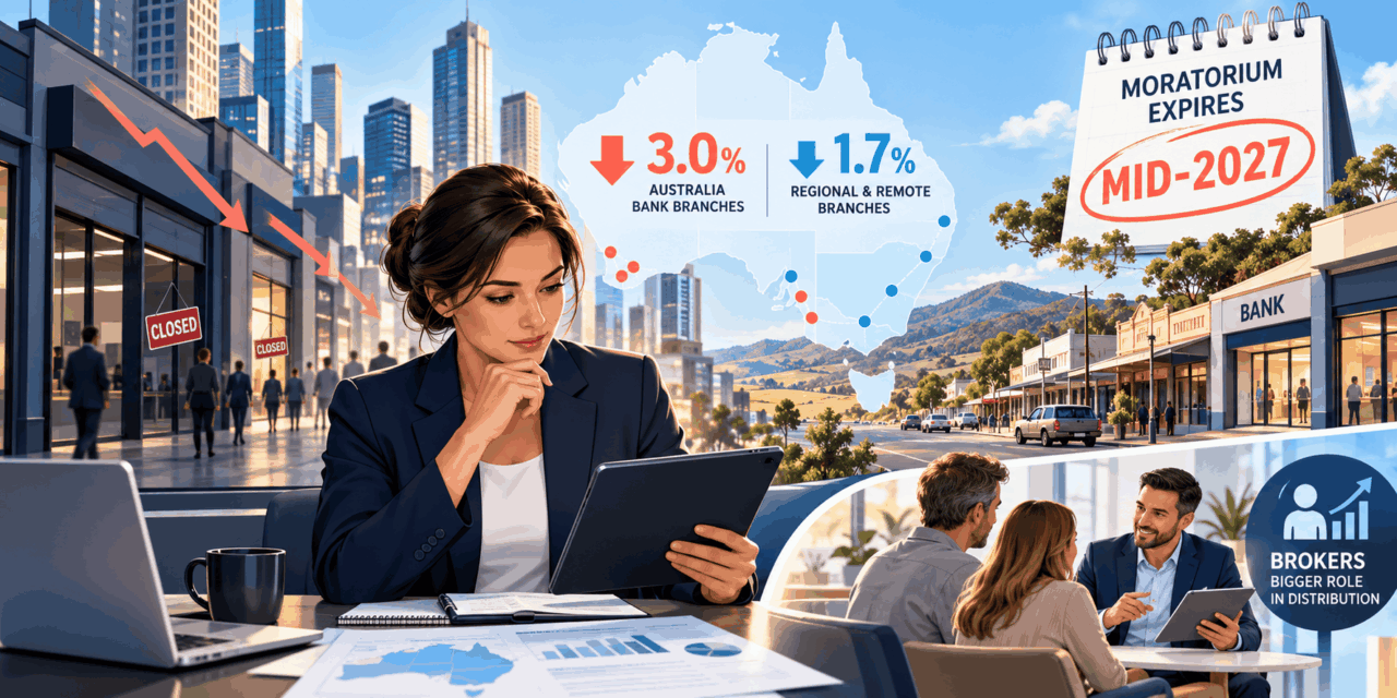 Bank Branches Fell 3.0% and the Regional Decline Was the Smallest on Record. The Moratorium Holding It There Runs Out Mid-2027 for NAB and ANZ